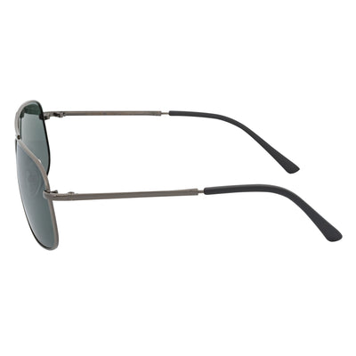 ANDERSON - Polarized Metal Square Aviator Gunmetal Sunglasses Green Lens