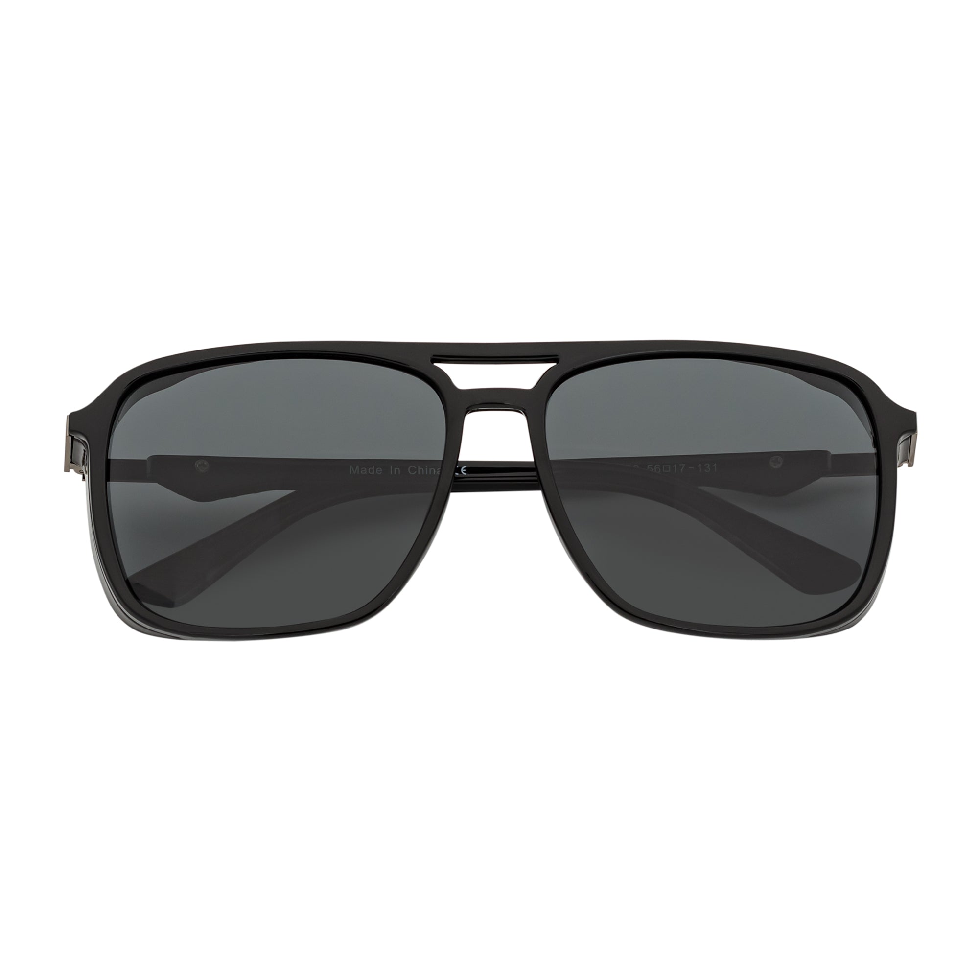 COVERT - Polarized Square Side Cover Gloss Black Sunglasses Smoke Lens