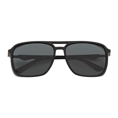 COVERT - Polarized Square Side Cover Gloss Black Sunglasses Smoke Lens