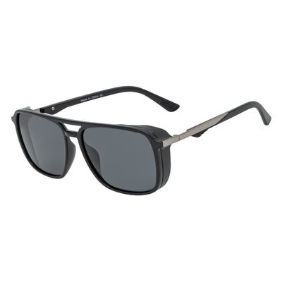 COVERT - Polarized Square Side Cover Gloss Black Sunglasses Smoke Lens