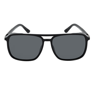 COVERT - Polarized Square Side Cover Gloss Black Sunglasses Smoke Lens