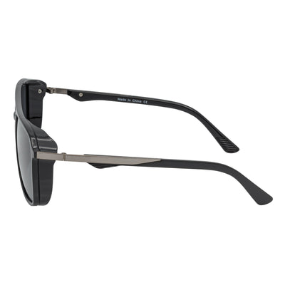 COVERT - Polarized Square Side Cover Gloss Black Sunglasses Smoke Lens