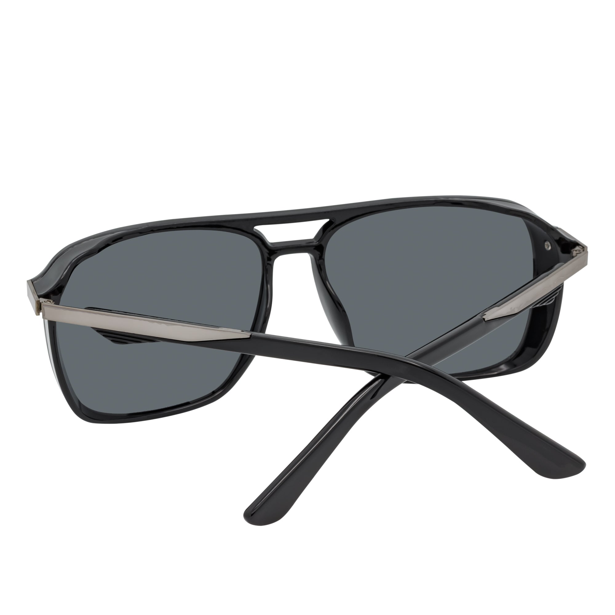 COVERT - Polarized Square Side Cover Gloss Black Sunglasses Smoke Lens