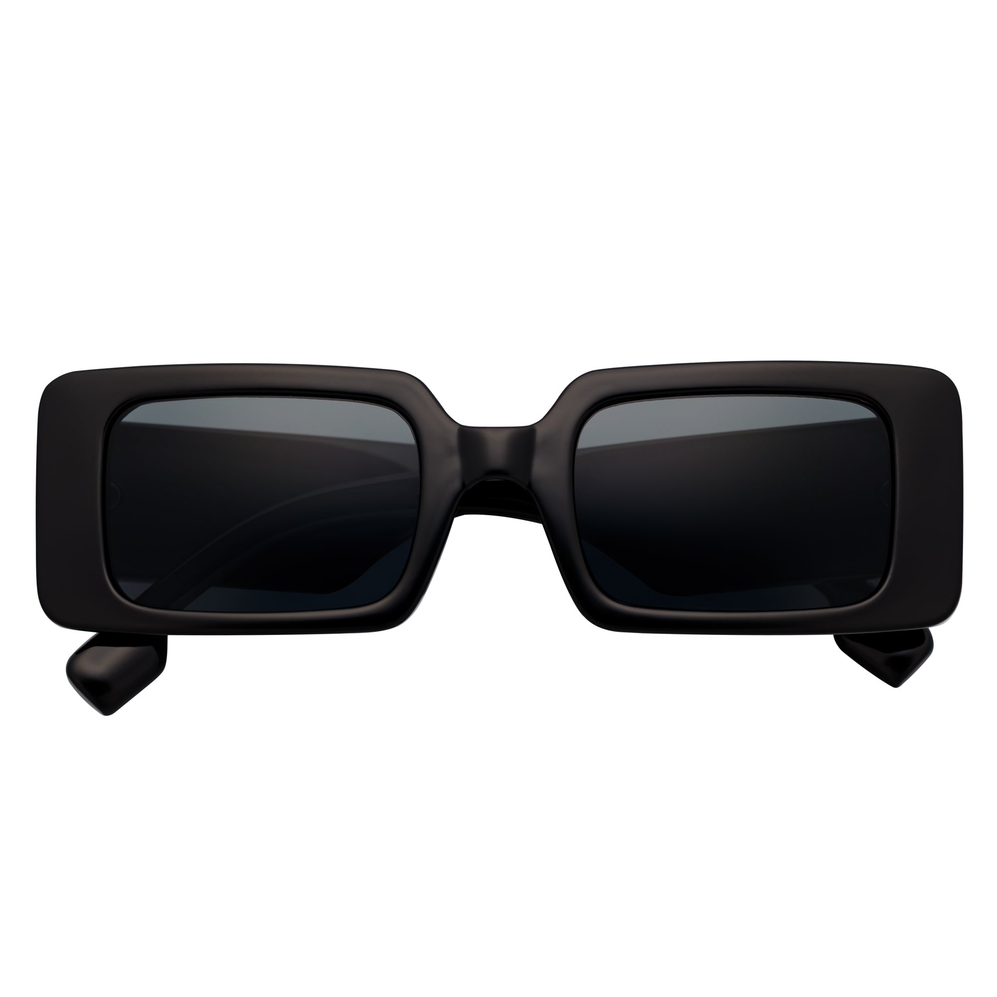 PLAZA - Small Rectangle Sunglasses Black Smoke