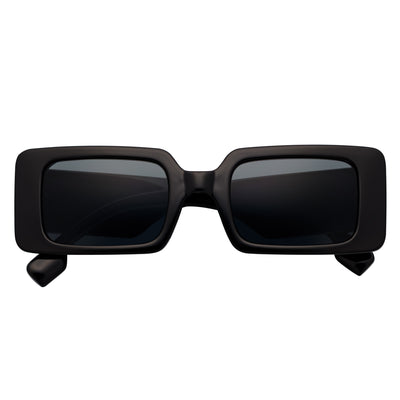 PLAZA - Small Rectangle Sunglasses Black Smoke
