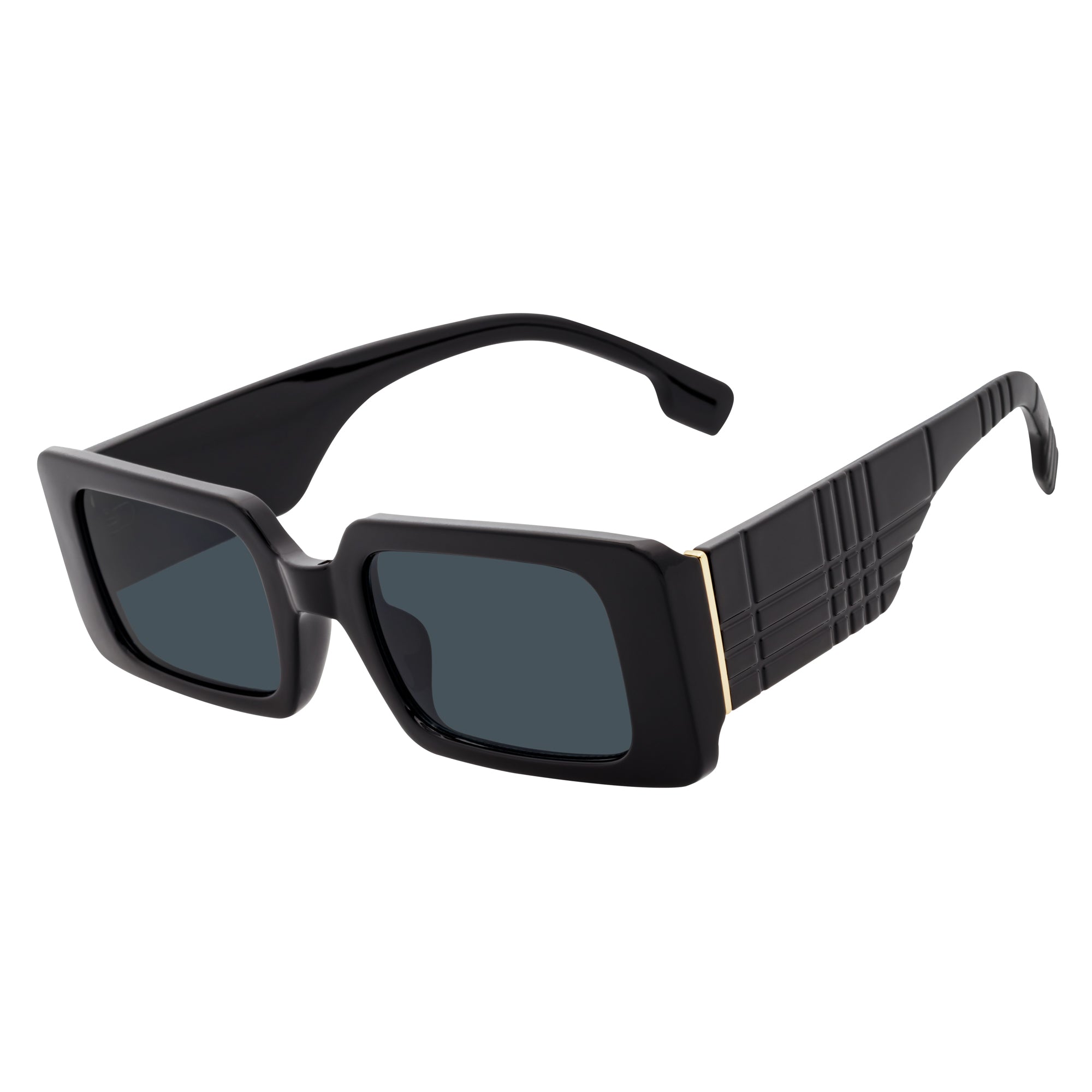 PLAZA - Small Rectangle Sunglasses Black Smoke