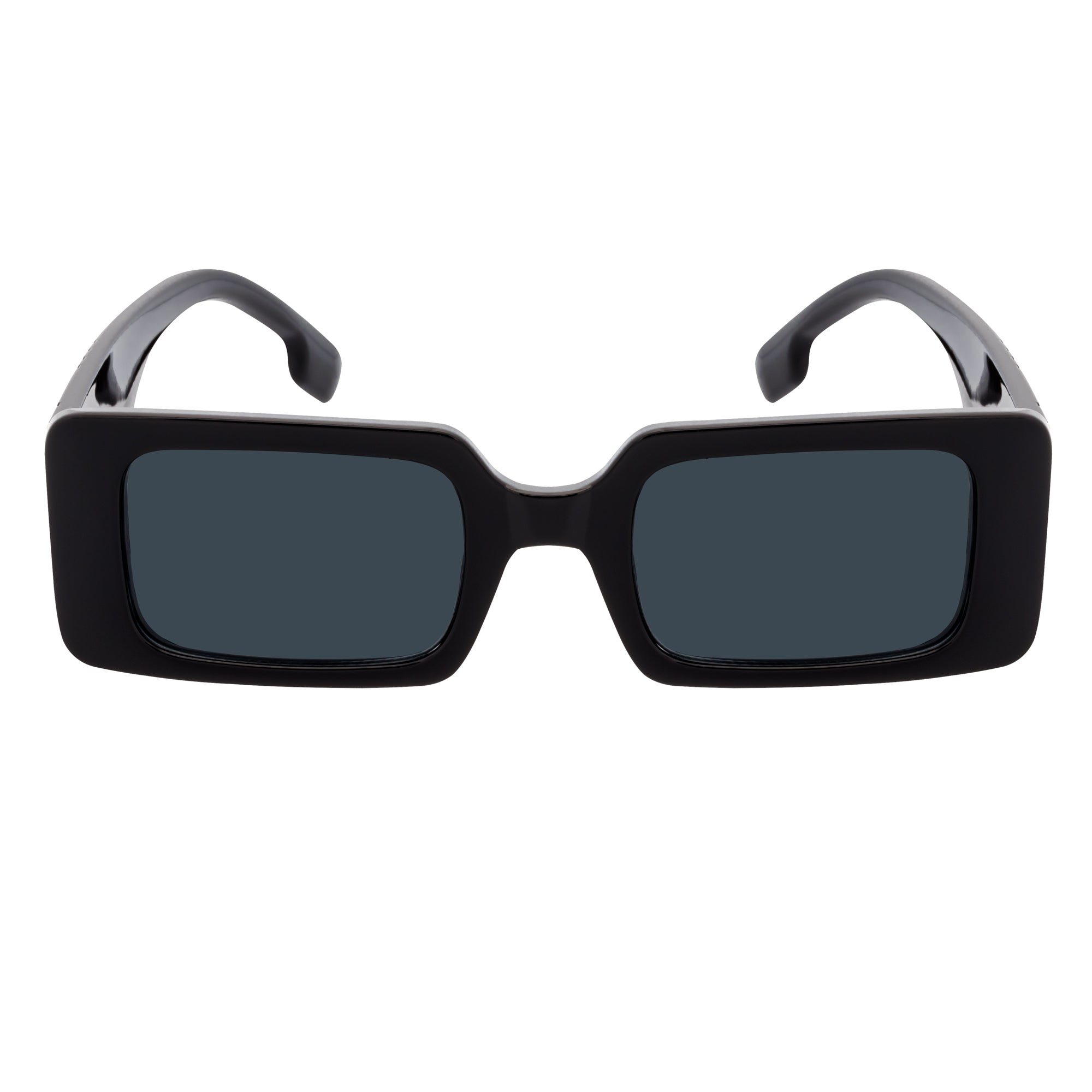PLAZA - Small Rectangle Sunglasses Black Smoke