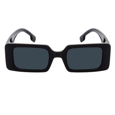 PLAZA - Small Rectangle Sunglasses Black Smoke