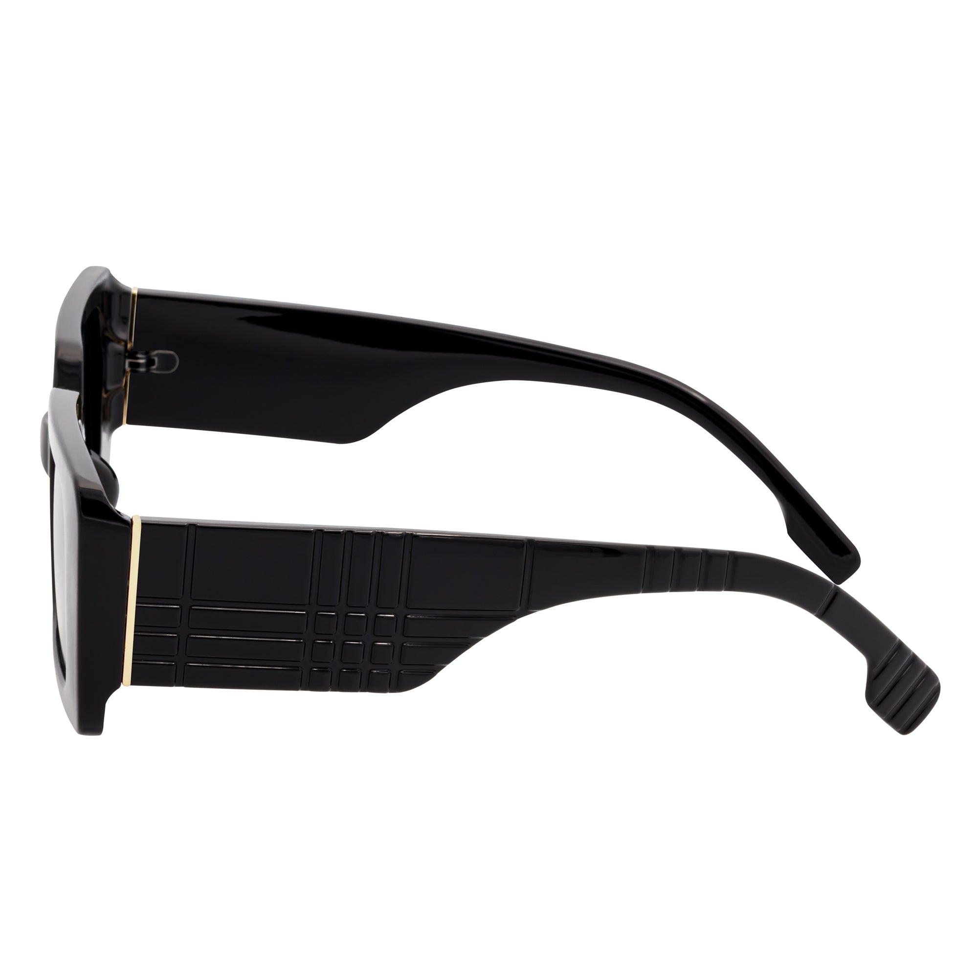 PLAZA - Small Rectangle Sunglasses Black Smoke