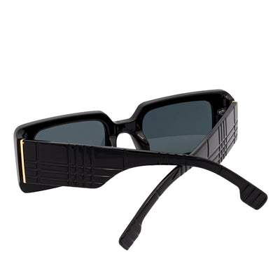 PLAZA - Small Rectangle Sunglasses Black Smoke