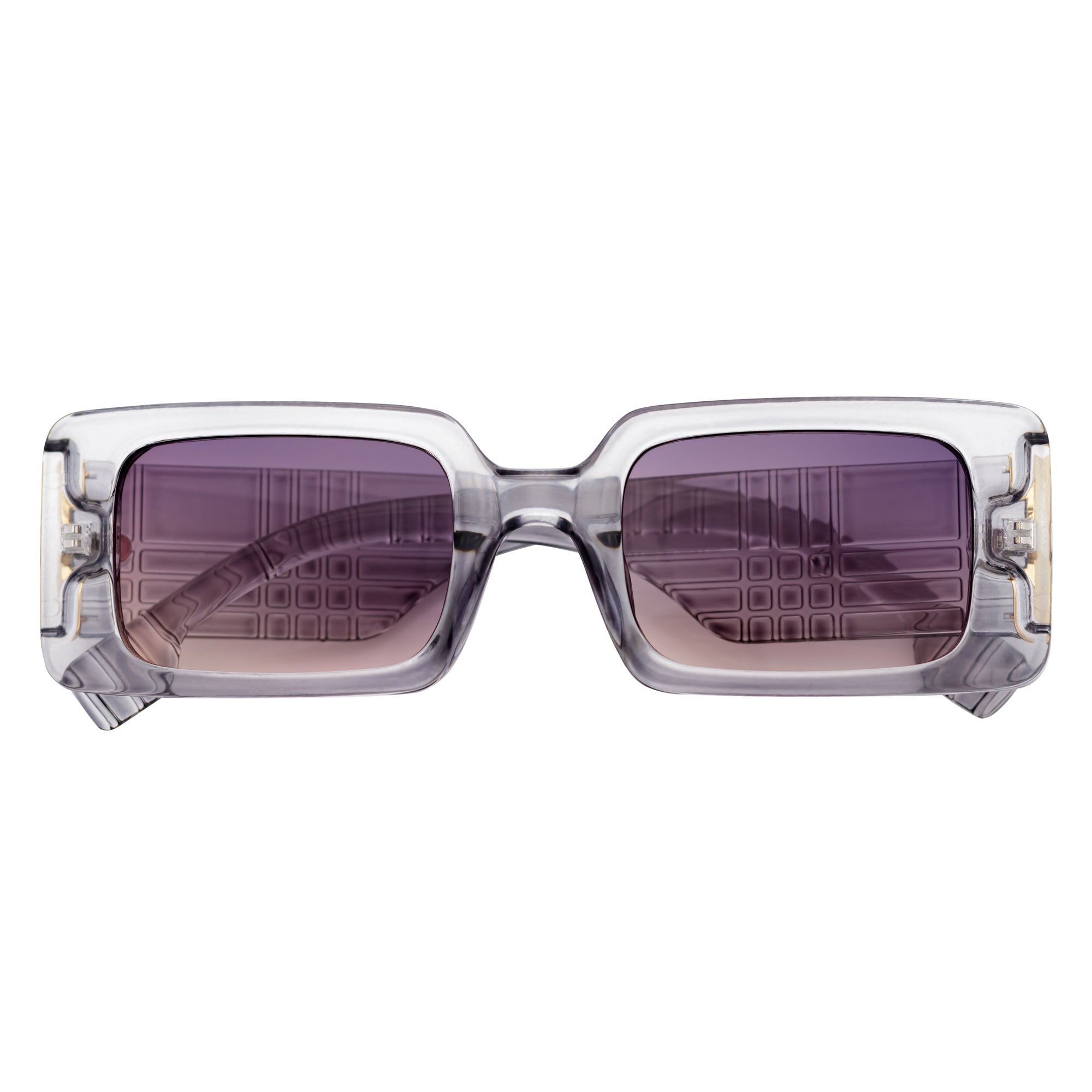 PLAZA - Small Rectangle Sunglasses Crystal-Gray Lavender