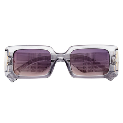 PLAZA - Small Rectangle Sunglasses Crystal-Gray Lavender