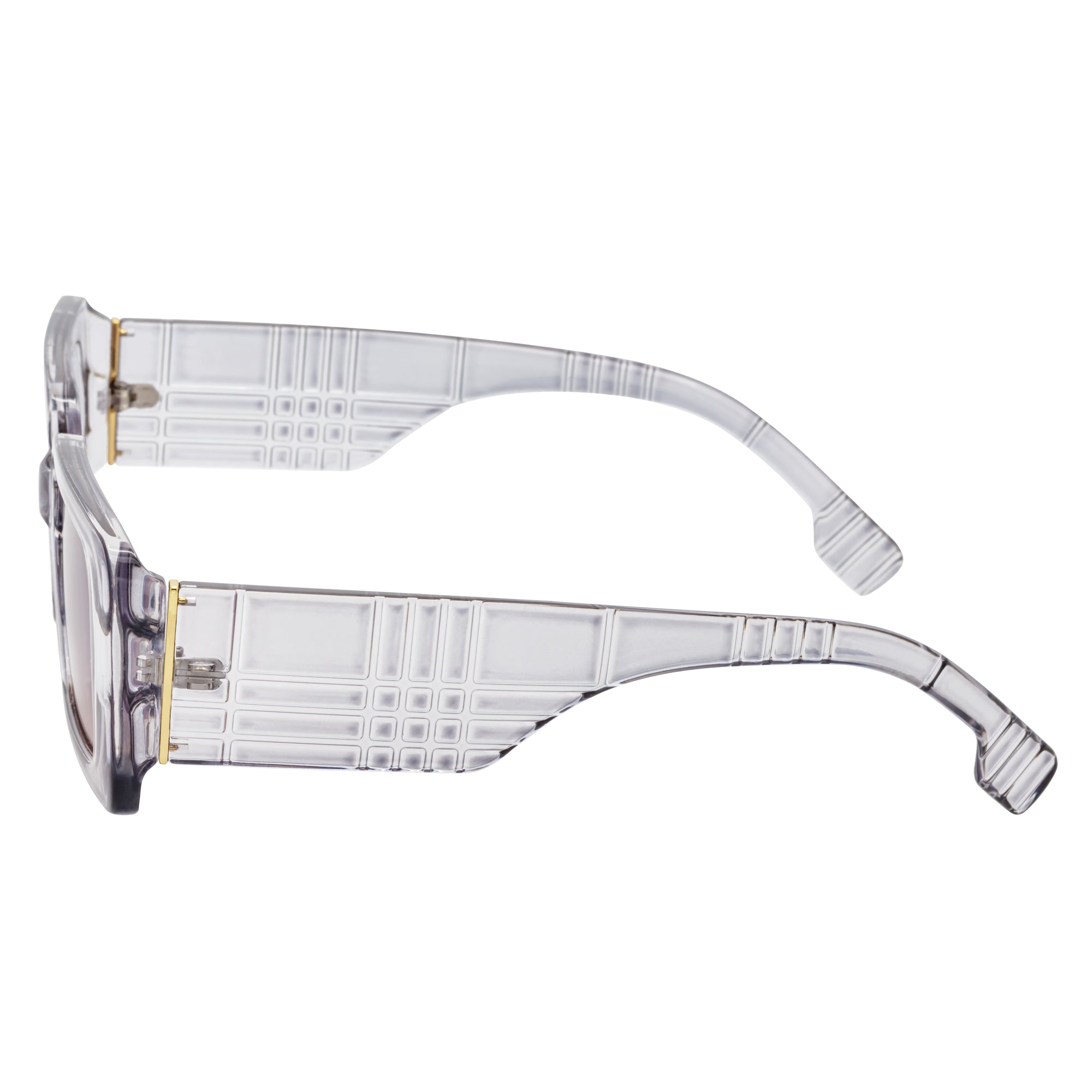 PLAZA - Small Rectangle Sunglasses Crystal-Gray Lavender