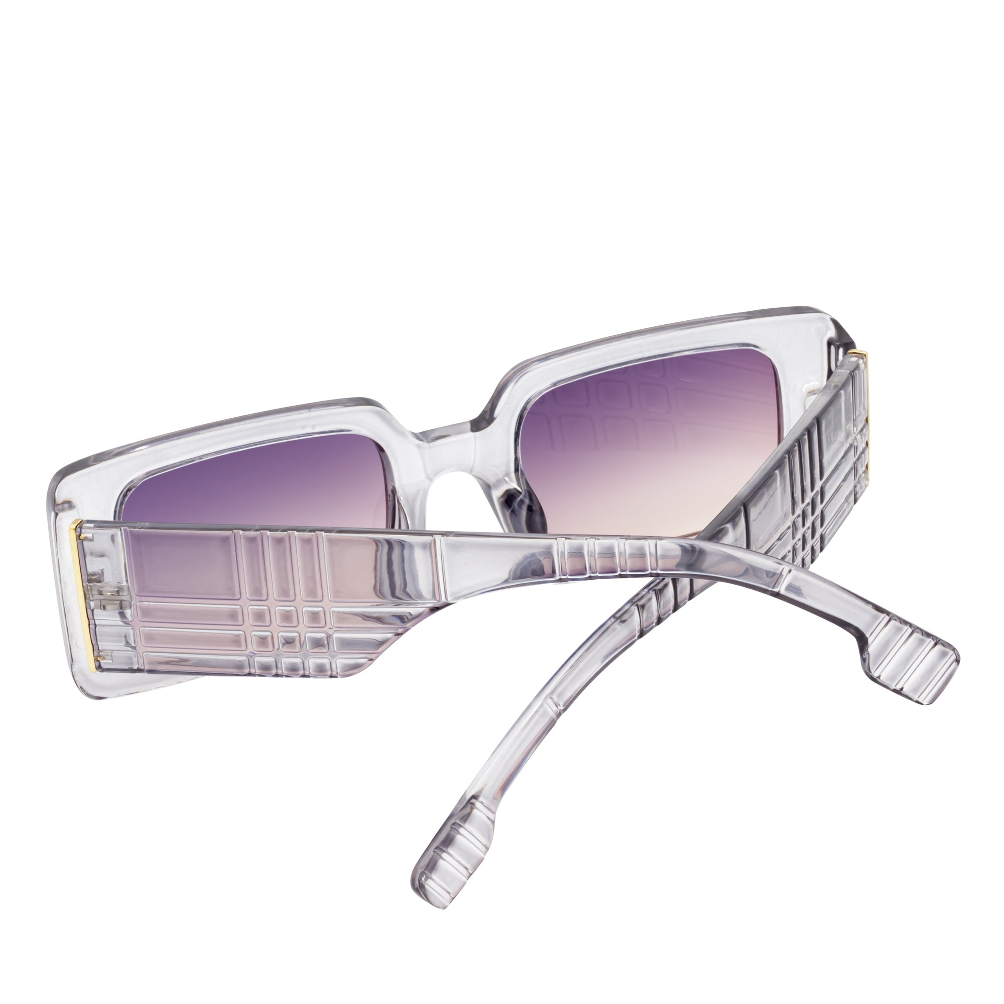 PLAZA - Small Rectangle Sunglasses Crystal-Gray Lavender