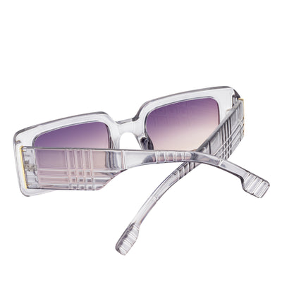 PLAZA - Small Rectangle Sunglasses Crystal-Gray Lavender