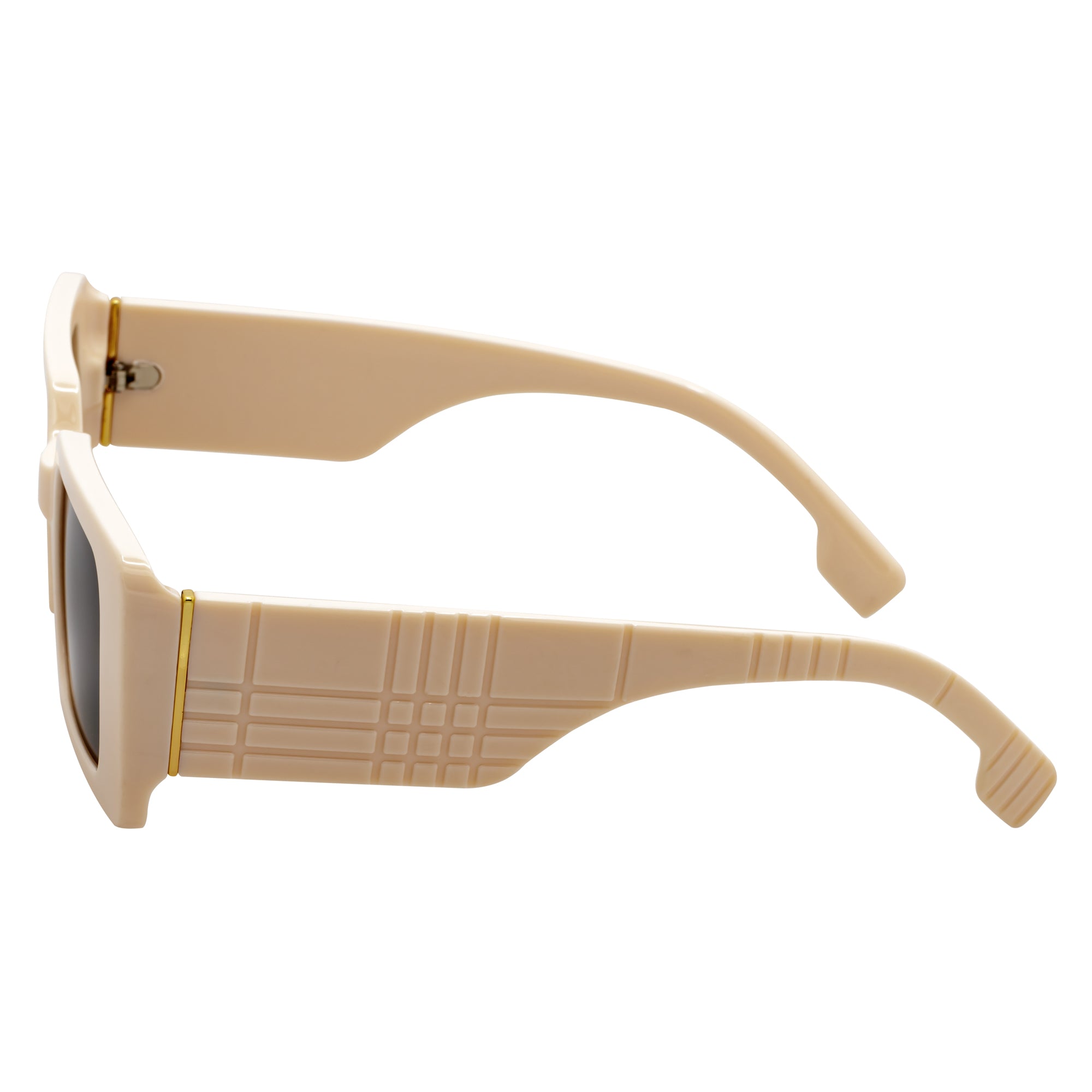 PLAZA - Small Rectangle Sunglasses Creme Smoke