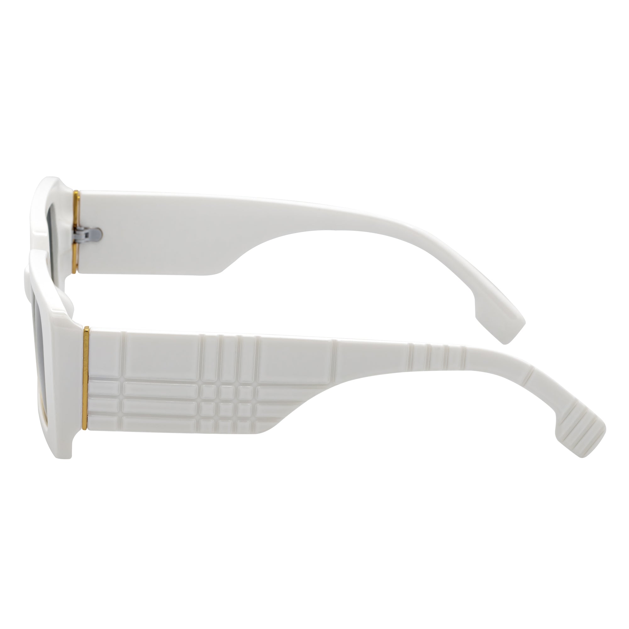 PLAZA - Small Rectangle Sunglasses White Blue-Tan Fade