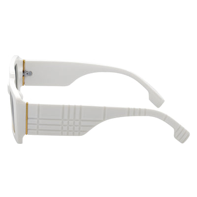 PLAZA - Small Rectangle Sunglasses White Blue-Tan Fade