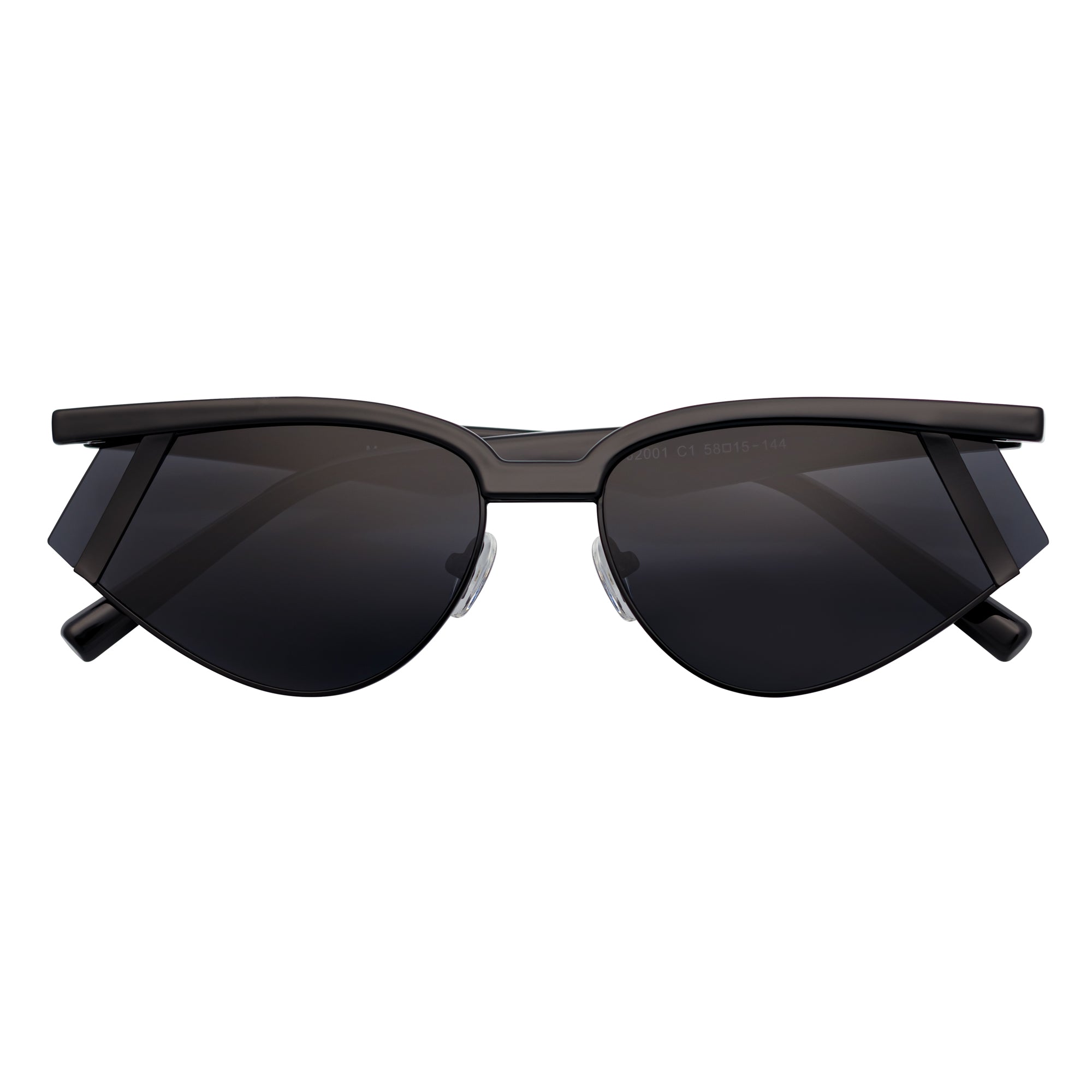 WILSHIRE - Rimless Cat Eye Sunglasses Black Smoke