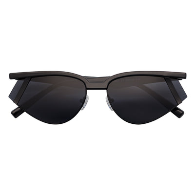 WILSHIRE - Rimless Cat Eye Sunglasses Black Smoke