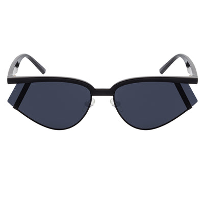 WILSHIRE - Rimless Cat Eye Sunglasses Black Smoke