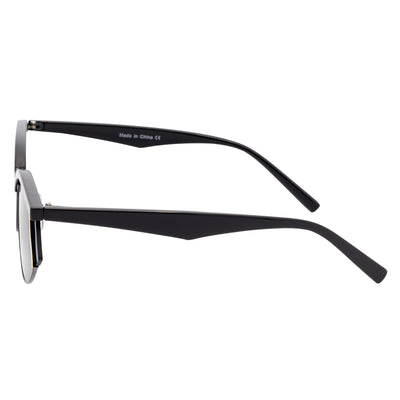 WILSHIRE - Rimless Cat Eye Sunglasses Black-Yellow Frame Smoke Lens