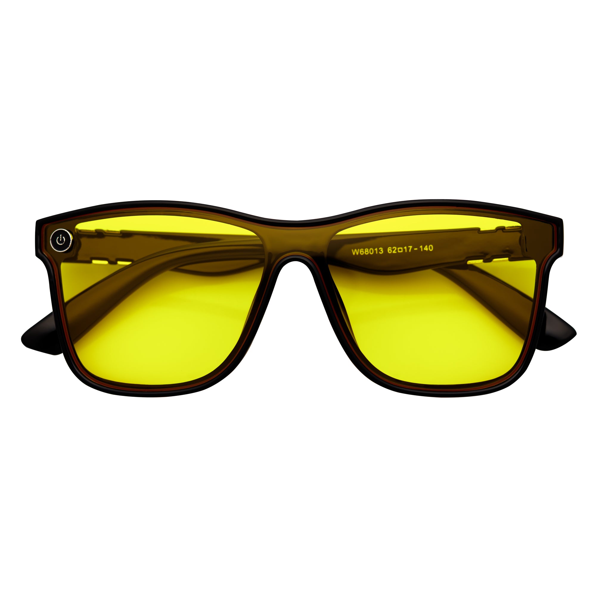 ZENITH - Mono Lens Shield Horn Rimmed Sunglasses Black Yellow