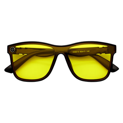 ZENITH - Mono Lens Shield Horn Rimmed Sunglasses Black Yellow