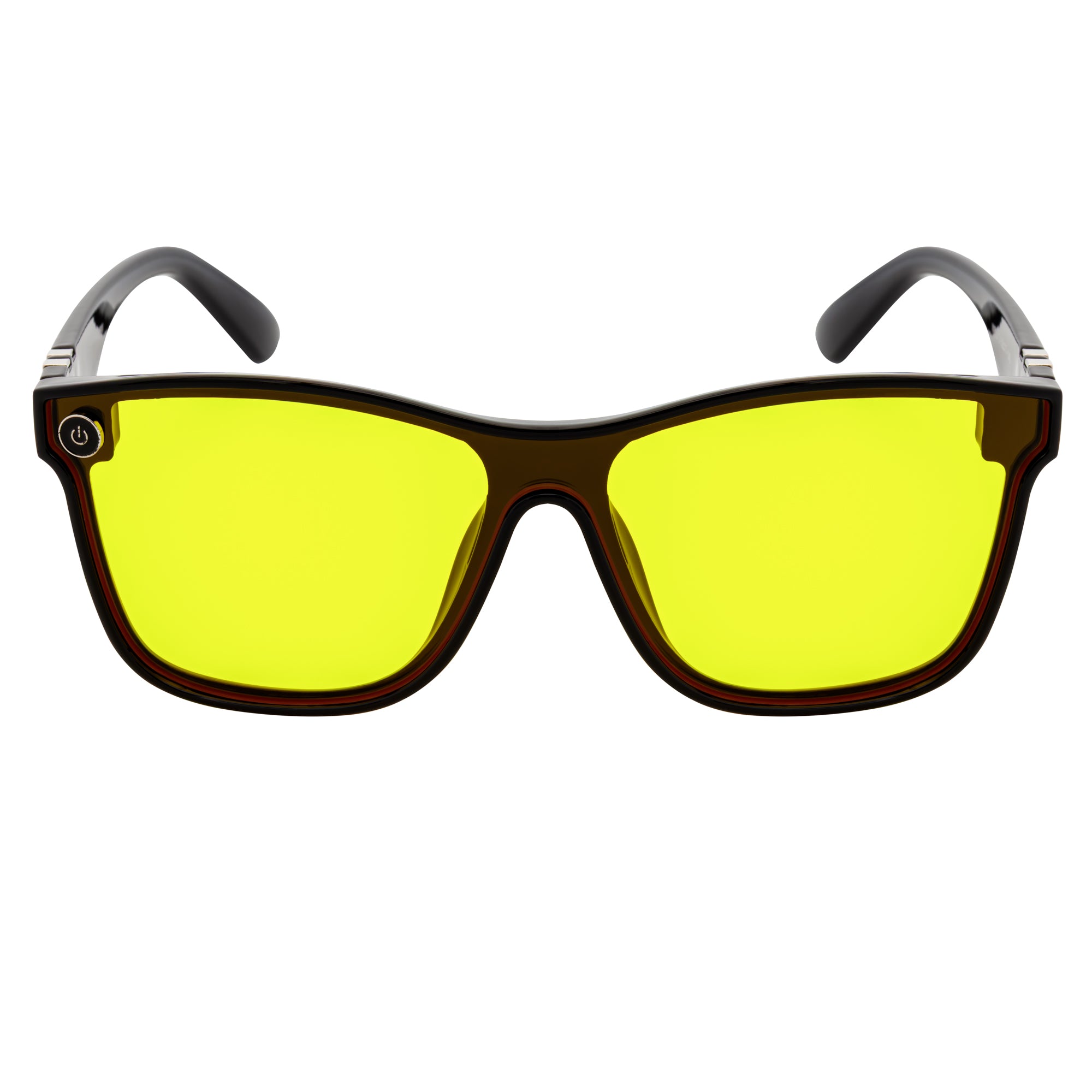 ZENITH - Mono Lens Shield Horn Rimmed Sunglasses Black Yellow
