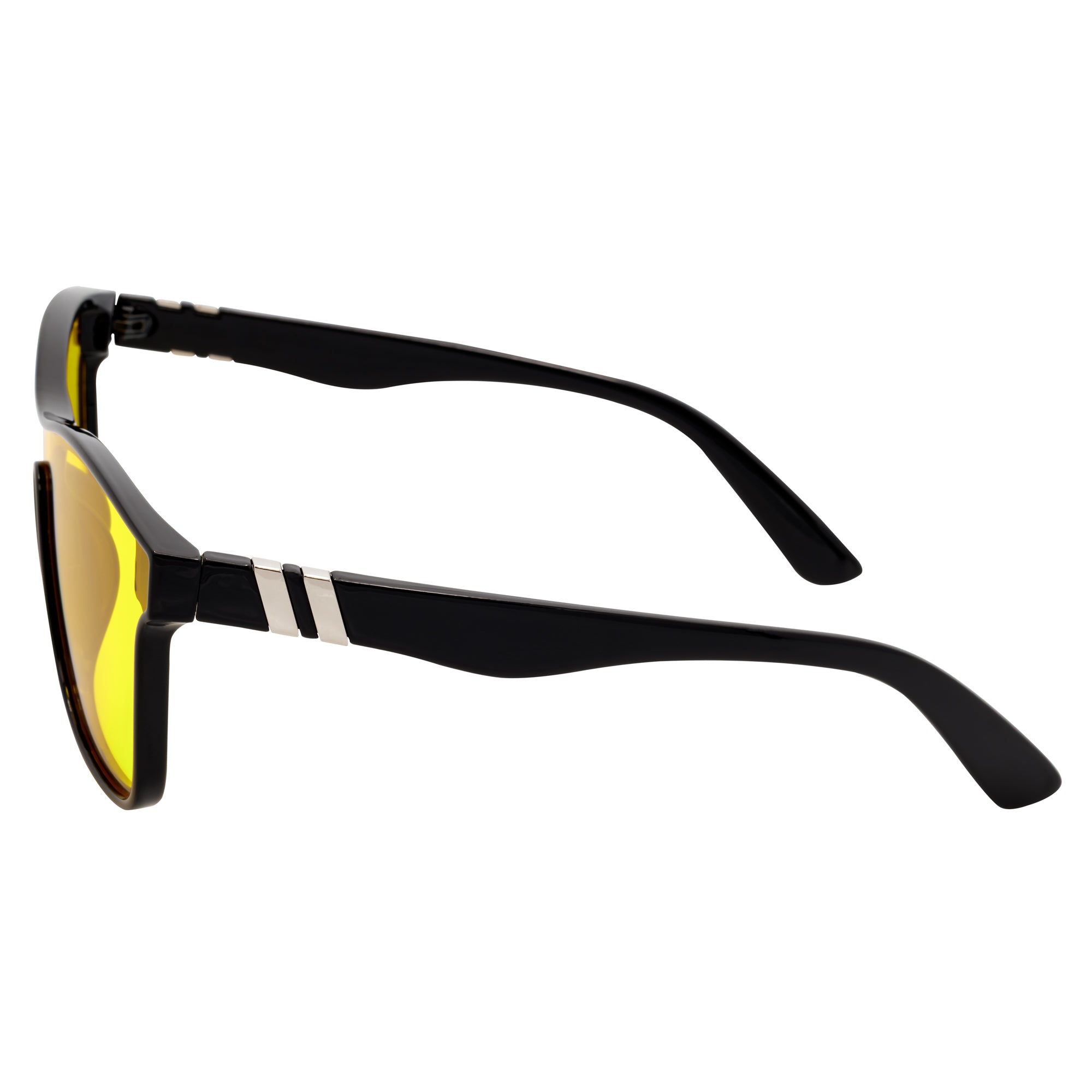 ZENITH - Mono Lens Shield Horn Rimmed Sunglasses Black Yellow