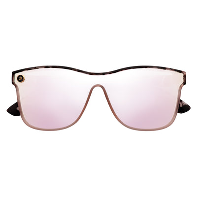 ZENITH - Mono Lens Shield Horn Rimmed Sunglasses Tortoise Pink Mirror