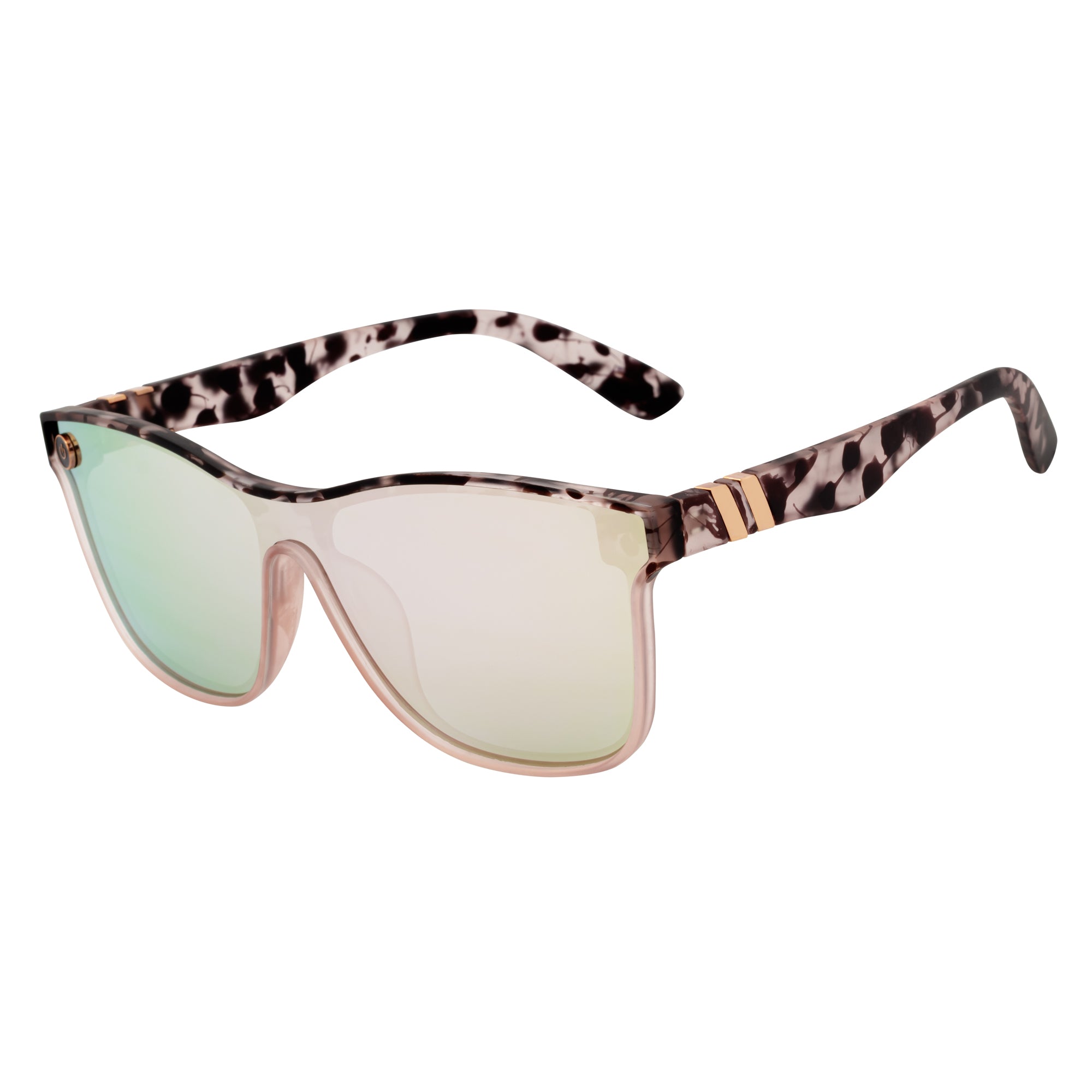 ZENITH - Mono Lens Shield Horn Rimmed Sunglasses Tortoise Pink Mirror