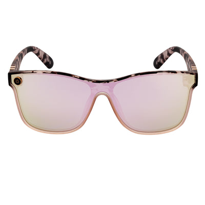 ZENITH - Mono Lens Shield Horn Rimmed Sunglasses Tortoise Pink Mirror