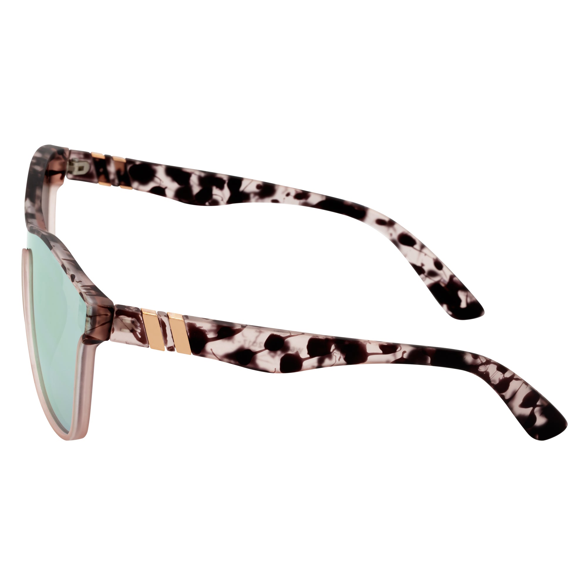 ZENITH - Mono Lens Shield Horn Rimmed Sunglasses Tortoise Pink Mirror