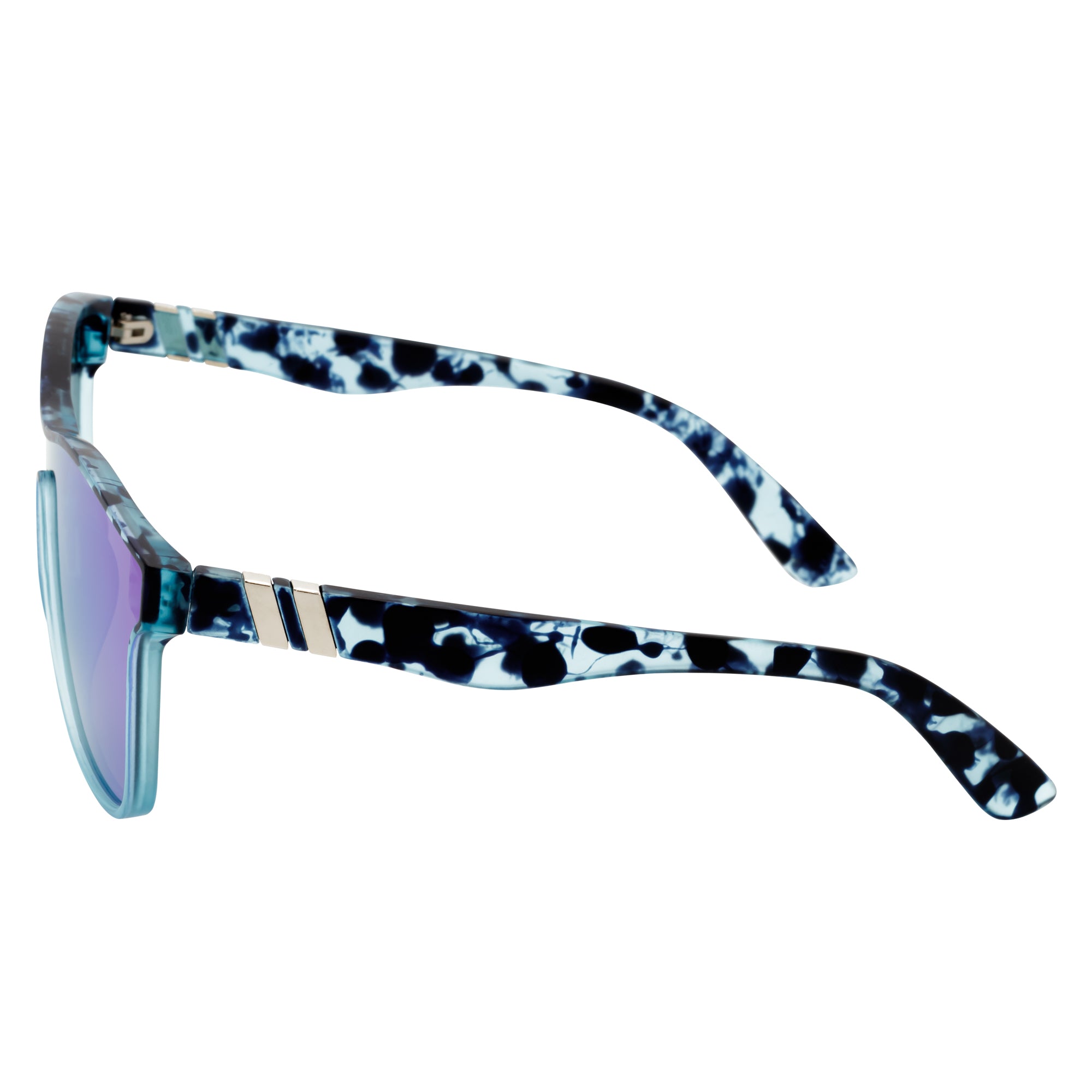 ZENITH - Mono Lens Shield Horn Rimmed Sunglasses Tortoise Blue Mirror