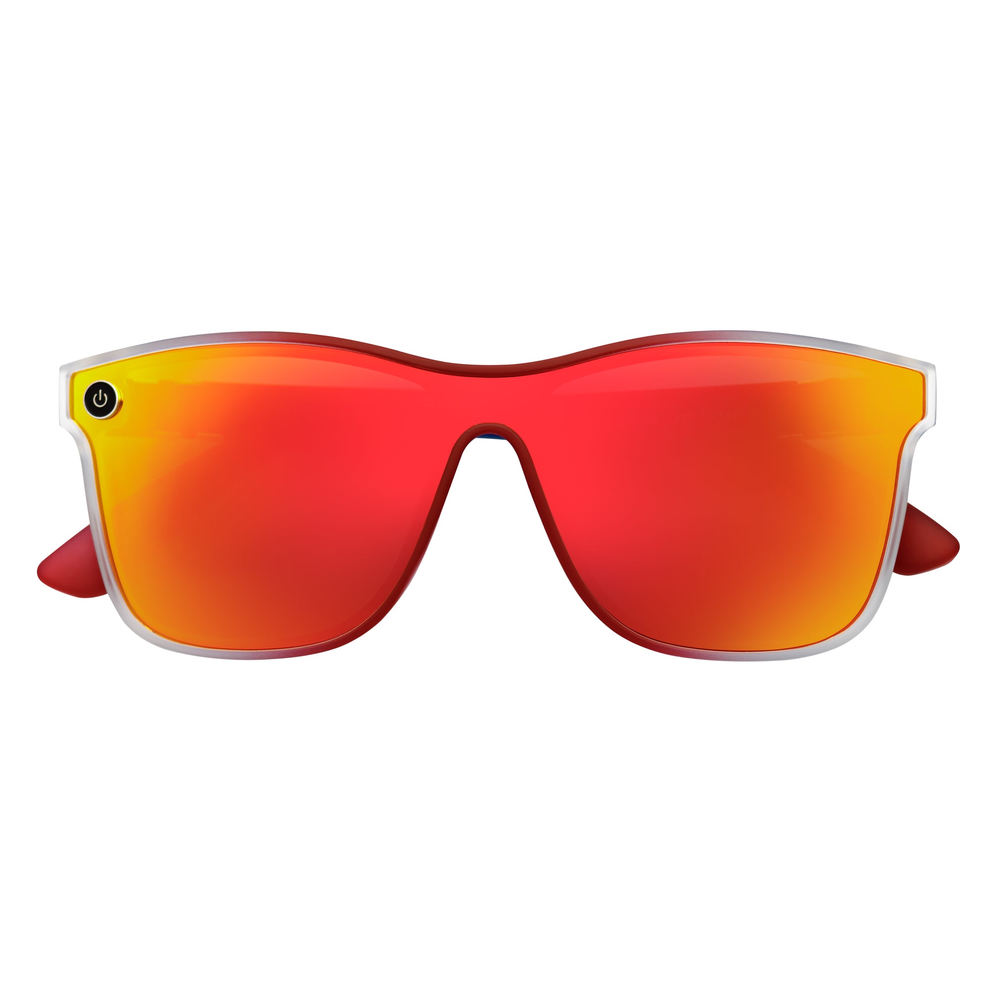 ZENITH - Mono Lens Shield Horn Rimmed Sunglasses RWB Orange Mirror