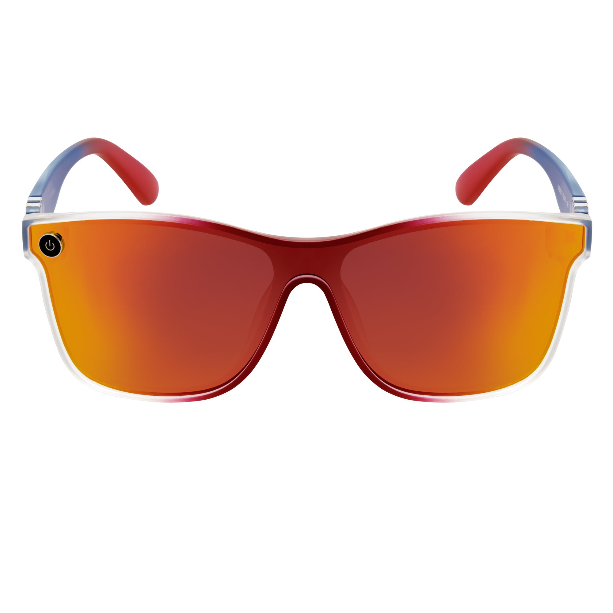 ZENITH - Mono Lens Shield Horn Rimmed Sunglasses RWB Orange Mirror