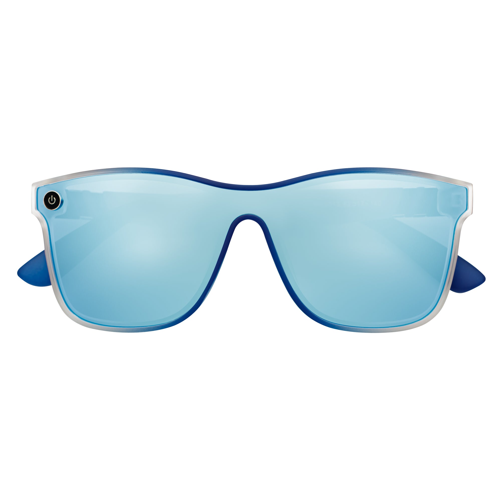 ZENITH - Mono Lens Shield Horn Rimmed Sunglasses RWB Flag Blue Mirror