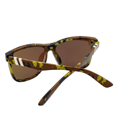 ZENITH - Mono Lens Shield Horn Rimmed Sunglasses Camo Blue Mirror