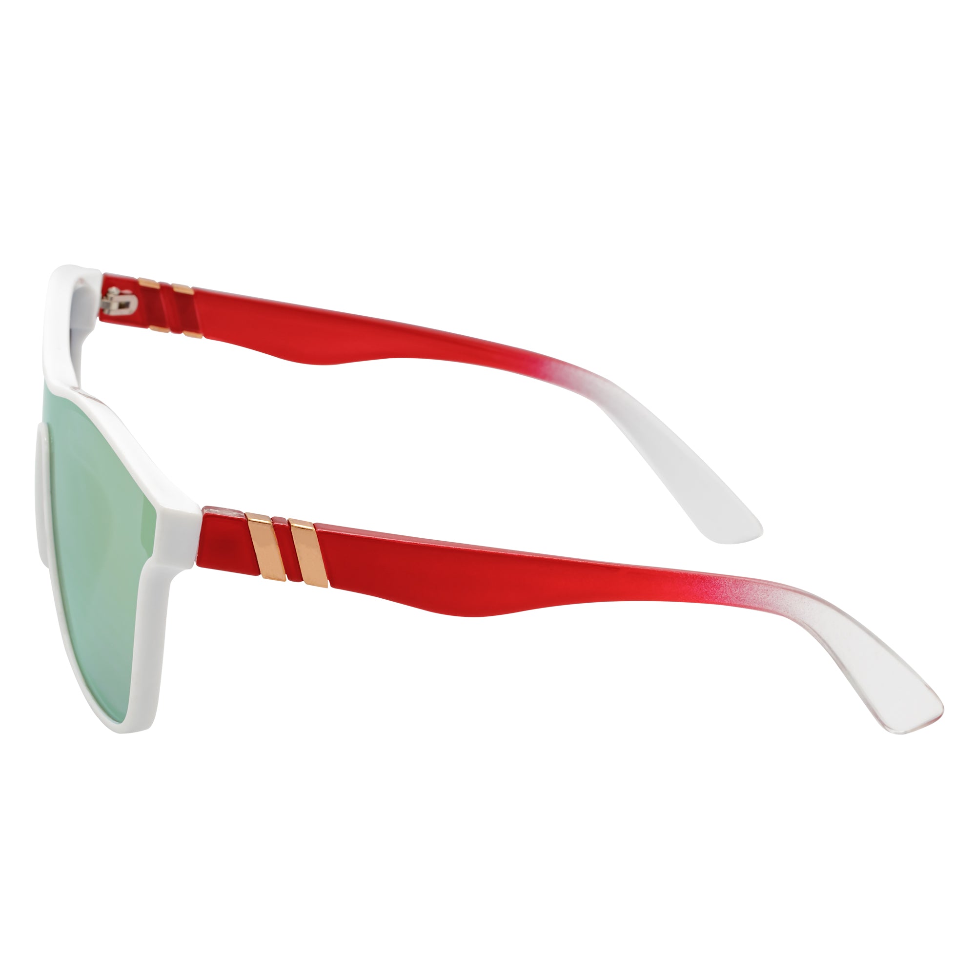 ZENITH - Mono Lens Shield Horn Rimmed Sunglasses White Red Pink Mirror