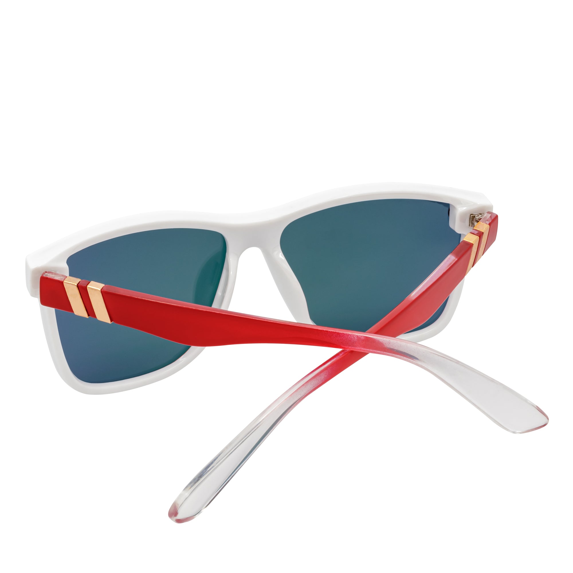 ZENITH - Mono Lens Shield Horn Rimmed Sunglasses White Red Pink Mirror