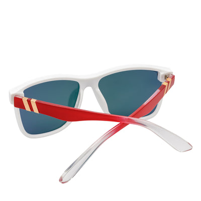 ZENITH - Mono Lens Shield Horn Rimmed Sunglasses White Red Pink Mirror