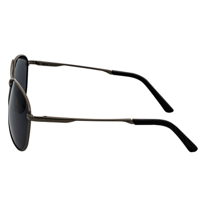 ACE - Polarized 90s Flex Arm Metal Round Aviator Sunglasses Gunmetal Smoke