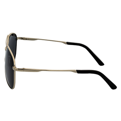 ACE - Polarized 90s Flex Arm Metal Round Aviator Sunglasses Silver Smoke