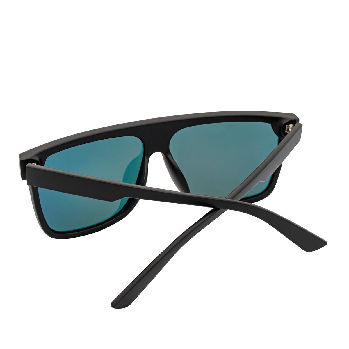 AEON - Flat Top Shield Polarized Sunglasses Mono Lens Black Orange Mirror