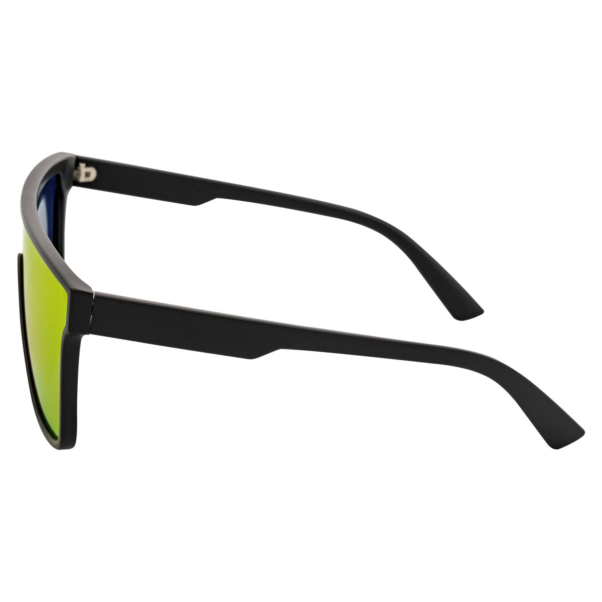 AEON - Flat Top Shield Polarized Sunglasses Mono Lens Black Orange Mirror