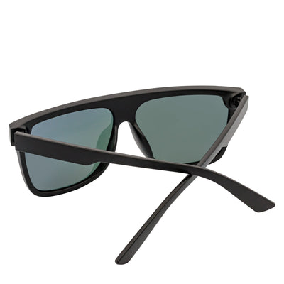 AEON - Flat Top Shield Polarized Sunglasses Mono Lens Black Purple Mirror