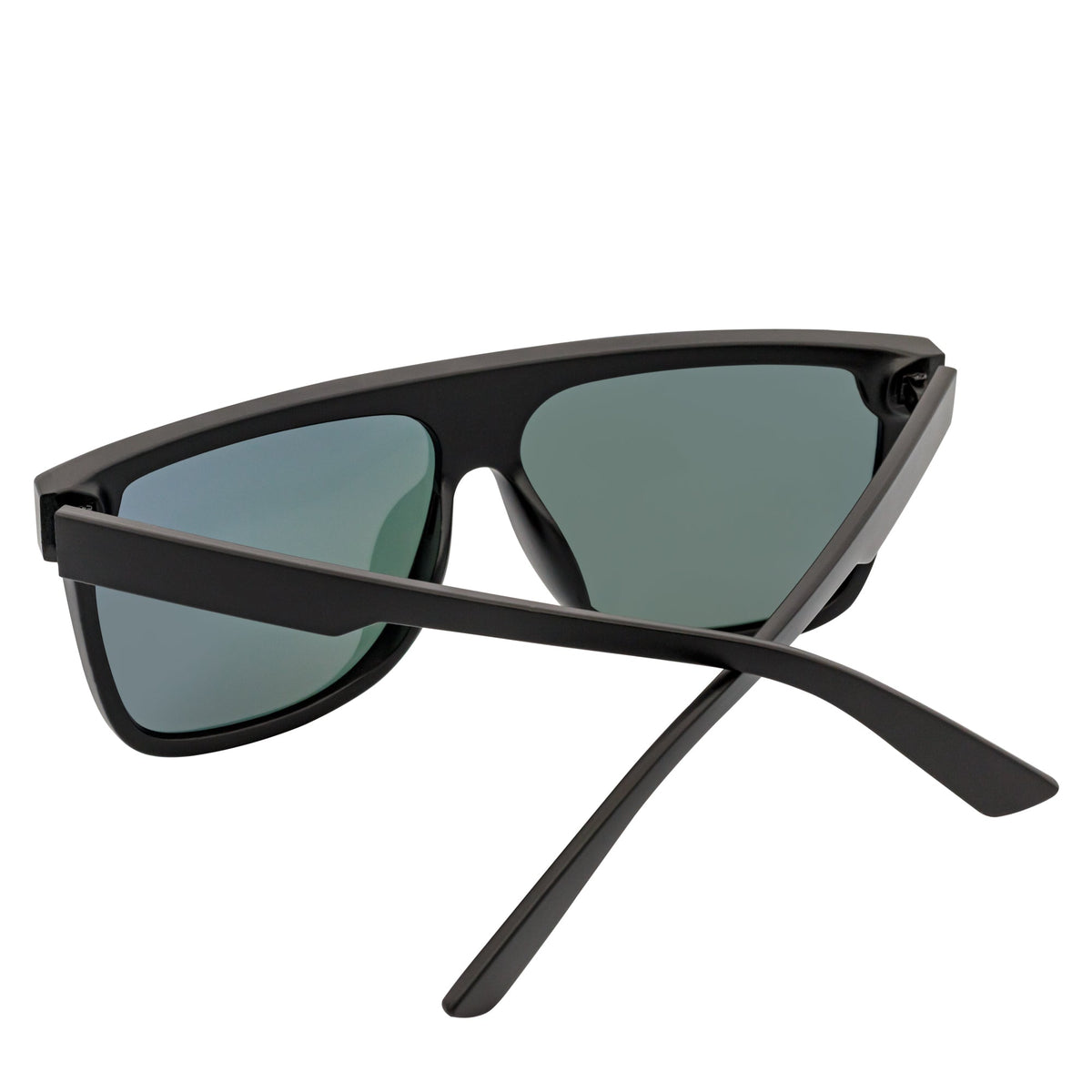 AEON - Flat Top Shield Polarized Sunglasses Mono Lens Black Purple Mirror