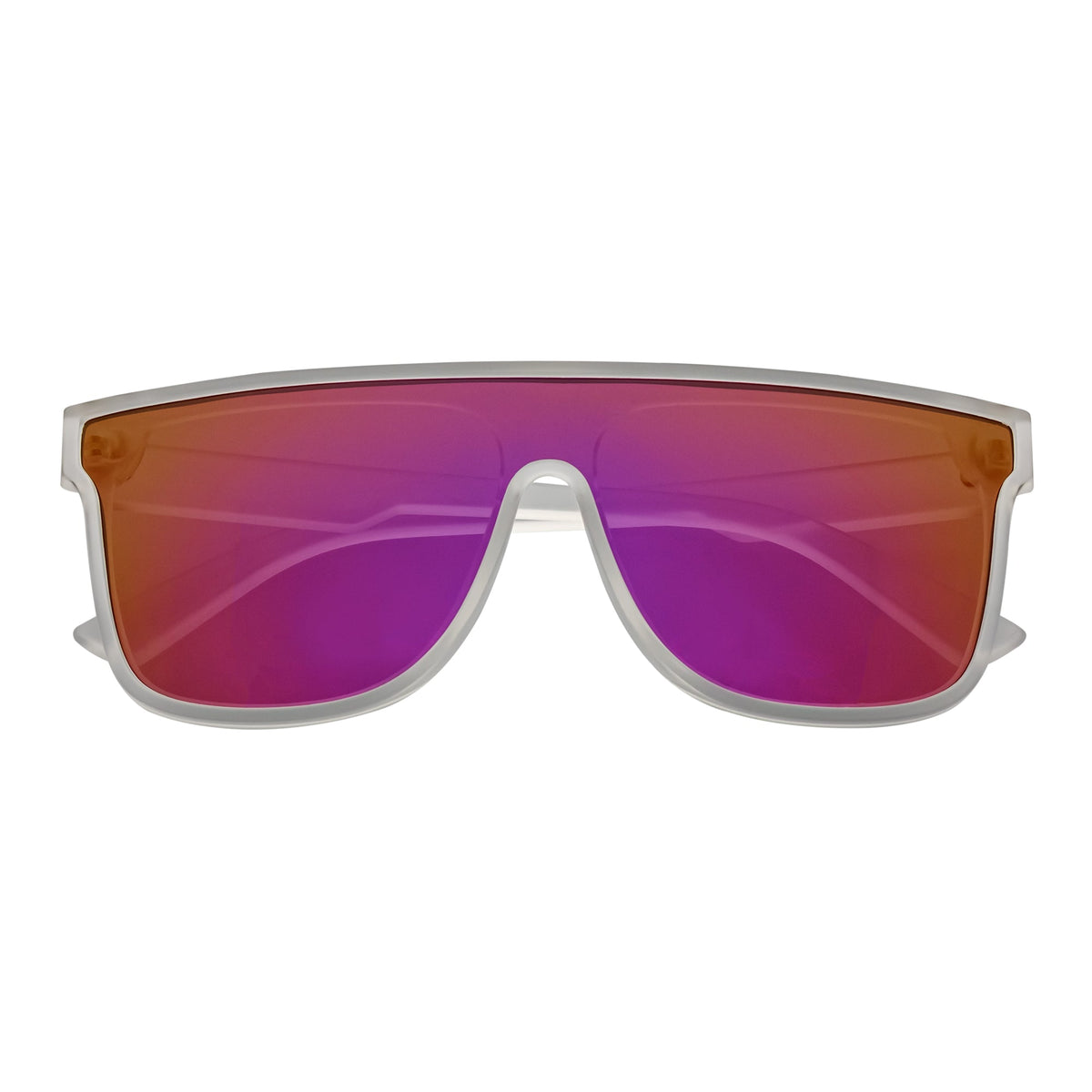 AEON - Flat Top Shield Polarized Sunglasses Mono Lens Frost Purple Mirror