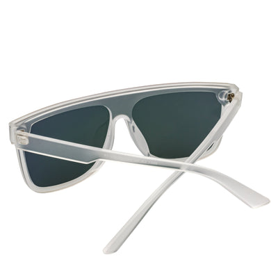 AEON - Flat Top Shield Polarized Sunglasses Mono Lens Frost Purple Mirror